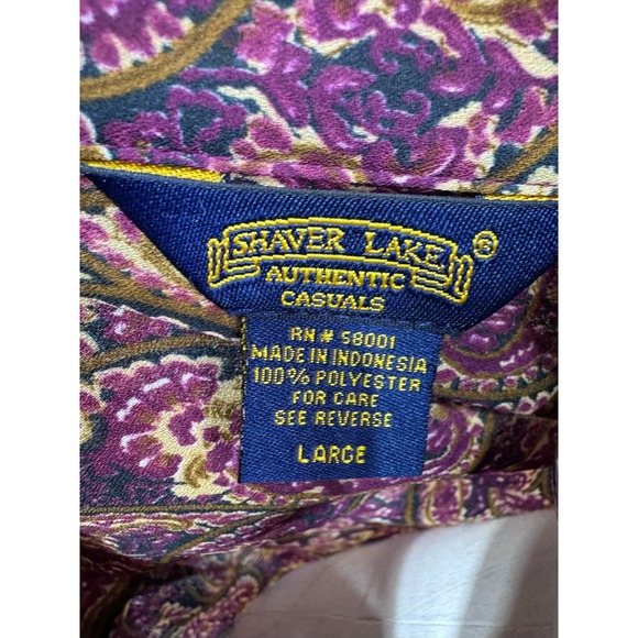 Vintage Shaver Lake Paisley Button Down Shirt Boho Hippie Cowboy Pockets Men's L - Picture 6 of 6